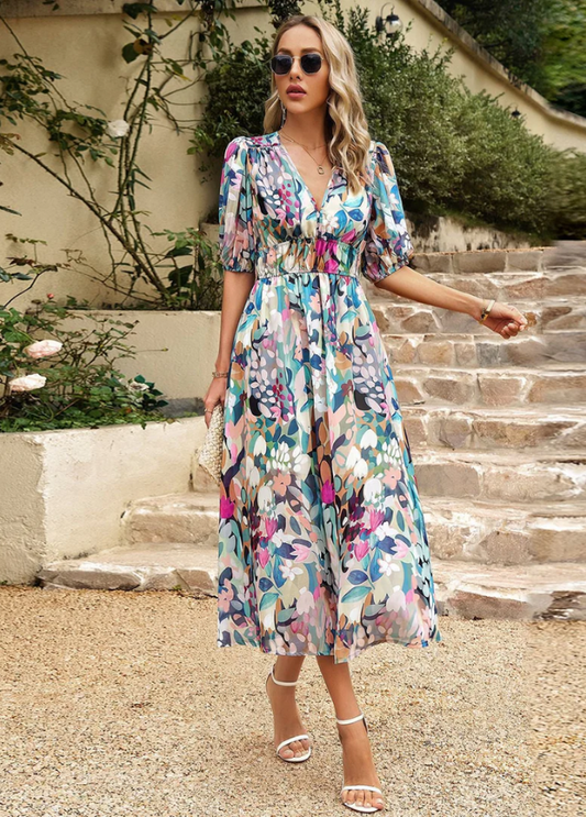 Estela | Vestido midi floral