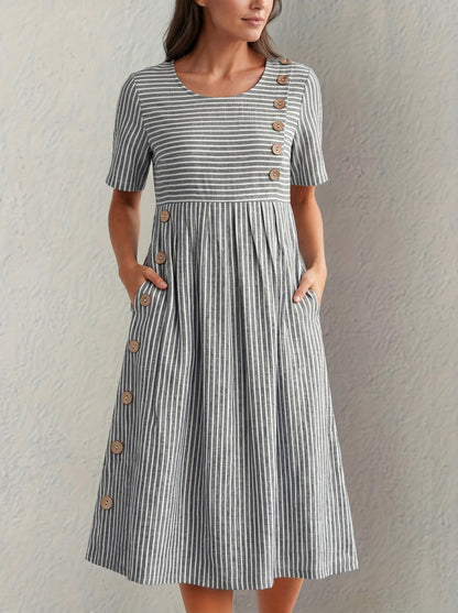 Marina - Vestido midi de rayas