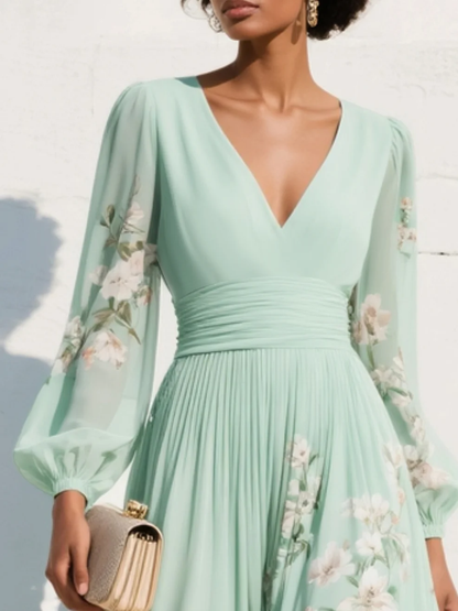 Coral | Vestido midi verde-agua