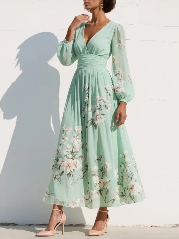 Coral | Vestido midi verde-agua