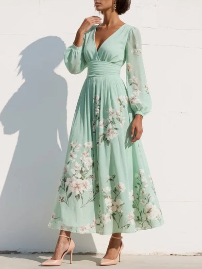 Coral | Vestido midi verde-agua