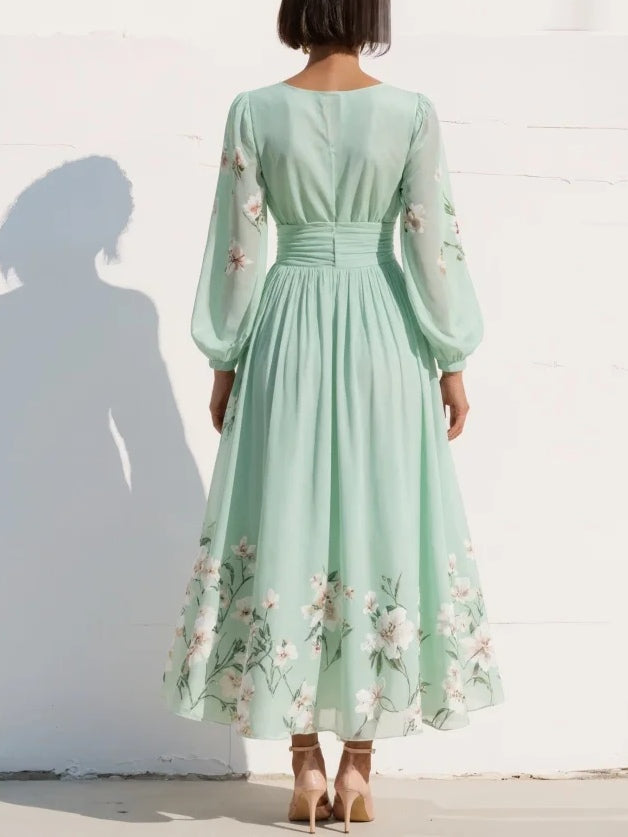 Coral | Vestido midi verde-agua