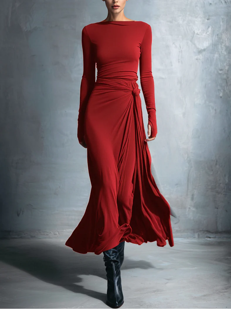 Naiara ❘ Vestido maxi con nudo lateral