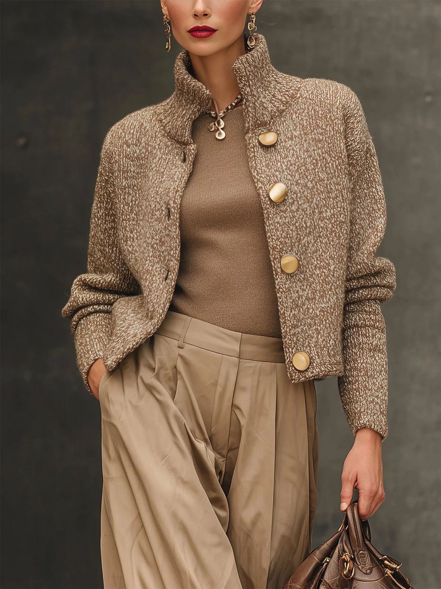 Aurora | Elegante chaqueta texturizada con botones grandes