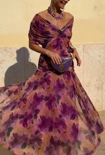 Luisa | Elegante vestido largo con escote en V