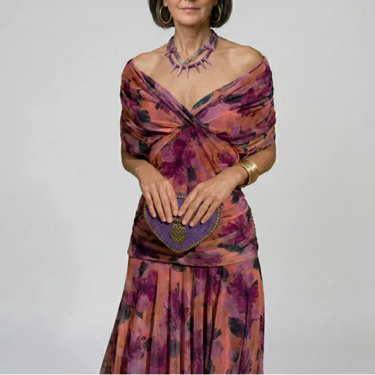 Luisa | Elegante vestido largo con escote en V