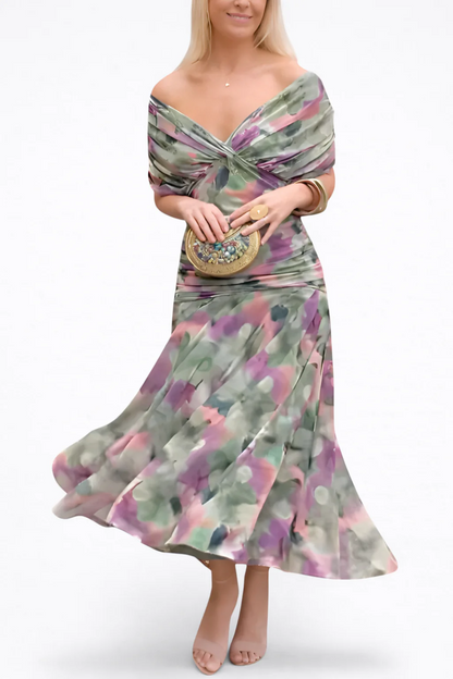 Velora™ | Vestido Floral Largo con Escote en V