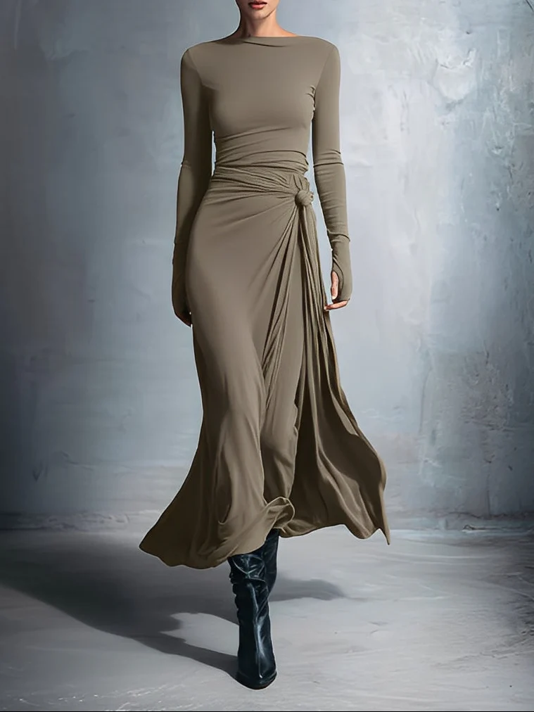 Naiara ❘ Vestido maxi con nudo lateral
