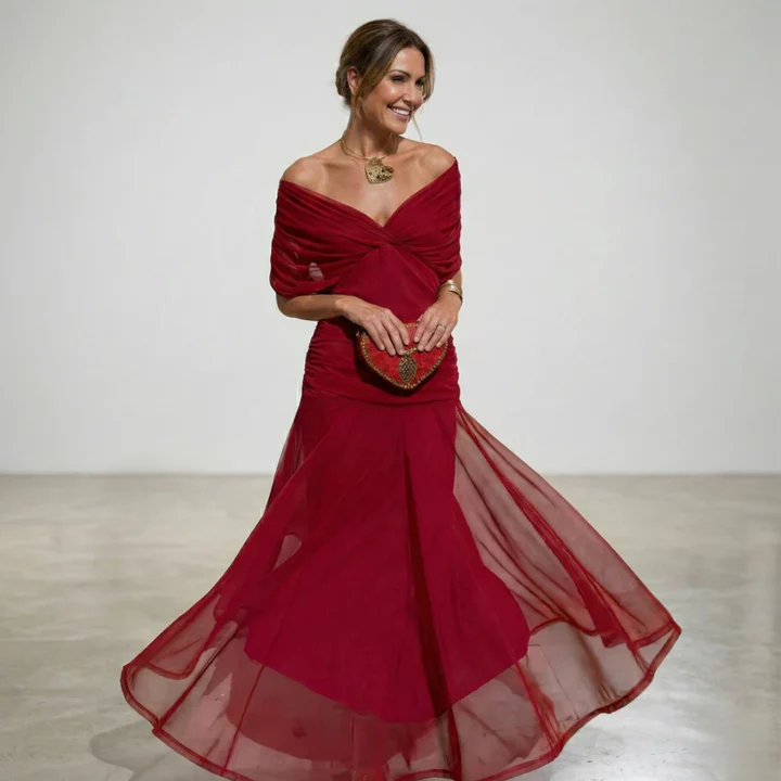 Luisa | Elegante vestido largo con escote en V