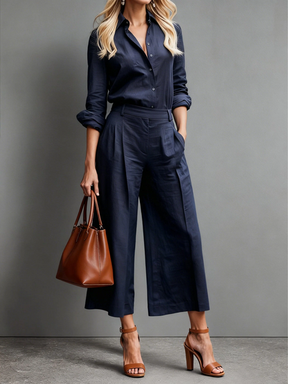 Eva | Conjunto Capri de Lino Rosa Empolvado