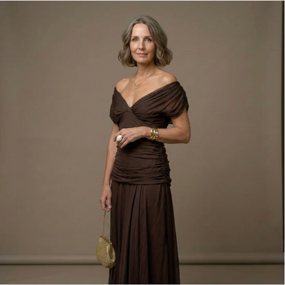 Luisa | Elegante vestido largo con escote en V