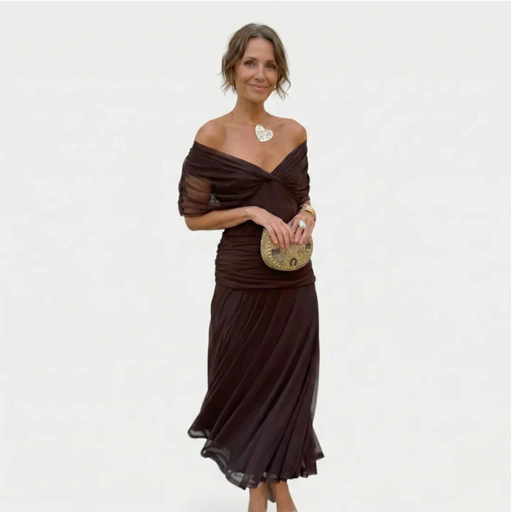 Luisa | Elegante vestido largo con escote en V