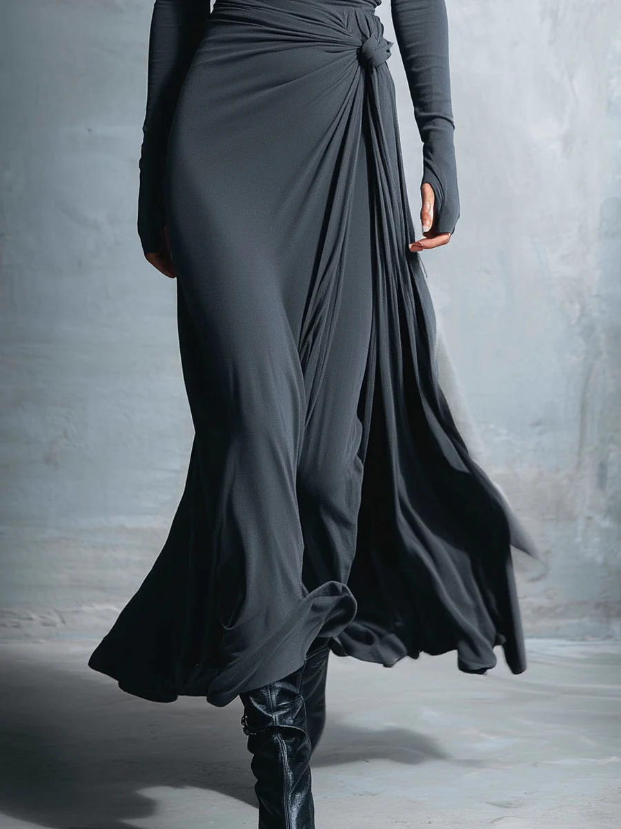 Naiara ❘ Vestido maxi con nudo lateral