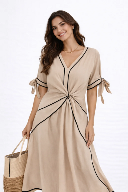 Natalia - Vestido Midi Nudo Central