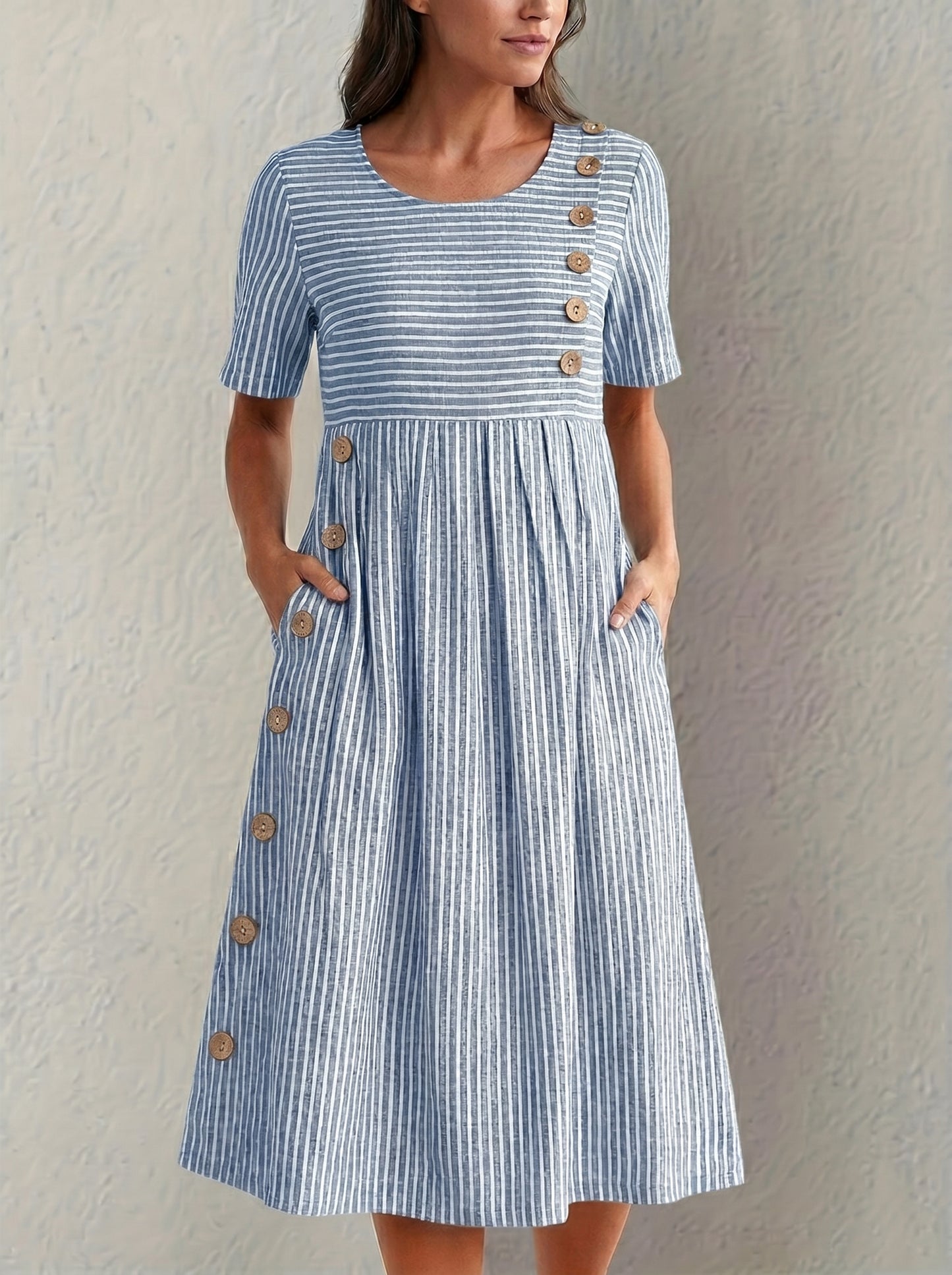 Marina - Vestido midi de rayas